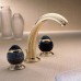 THG Panthere Cristal Noir Смеситель для раковины на 3 отверстия, с донным клапаном, цвет: Soft gold. A2K-F30-151