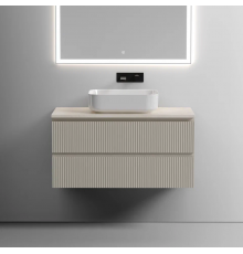 Тумба с раковиной Sancos Snob T 100 см, beige soft, столешница бежевая, раковина CN6011