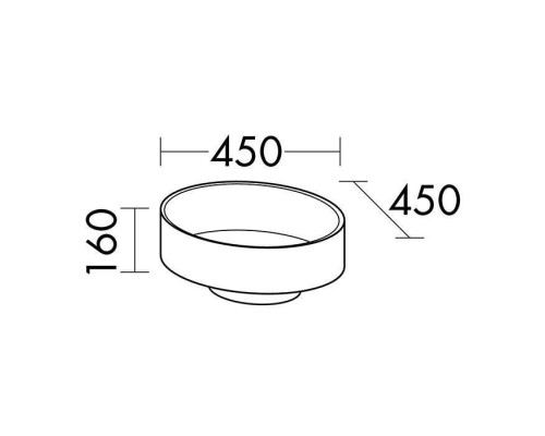 Burgbad Crono Раковина 45 см, без отв., накладная, круглая, цвет: белый. MBA0030 C0001*0