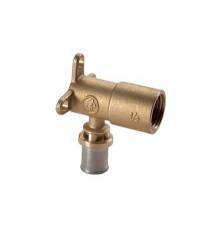 Угольник, Giacomini, RM139, 90°, В, 1/2, 16 x 2, латунь, с кронштейном, для труб GIACOTHERM, GIACOFLEX многослойных и полибутиленовых