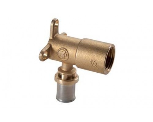 Угольник, Giacomini, RM139, 90°, В, 1/2, 16 x 2, латунь, с кронштейном, для труб GIACOTHERM, GIACOFLEX многослойных и полибутиленовых
