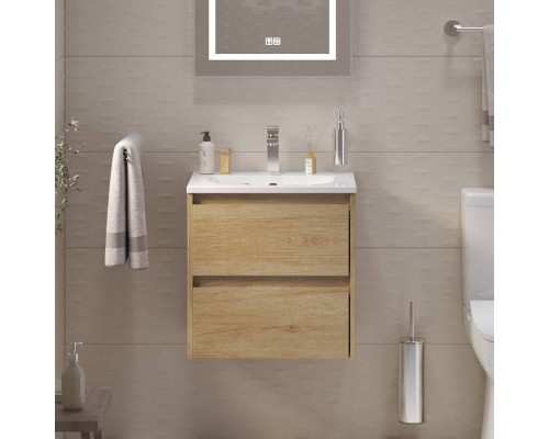 Тумба с раковиной BelBagno Kraft 39 50 rovere nebrasca nature, раковина BB-8099-3-50