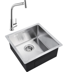 Комплект Мойка Zorg Inox R 4444 + Смеситель MEGA Life MG-TK09 хром