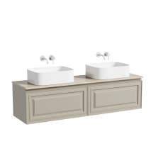 Тумба с раковиной Sancos Very 160, beige soft, столешница бежевая TT160A2, раковина CN6052