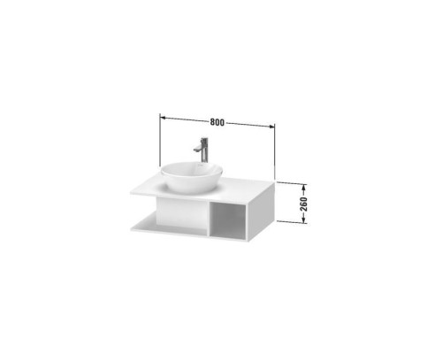 Duravit D-Neo Тумбочка подвесная компакт 80x55х26 см., раковина, 1 открытое отделение на правой стороне, цвет: белый высокоглянцевый. 2328400000,  DE492802222