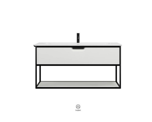 Burgbad Vry Комплект мебели 1230х496х600 мм, подвесной, 1 ящик, 1 полка, раков белая глянц с 1 отв для смес, ручка G0253, цвет белый матовый. SGUJ123F6019GO253C0001*1