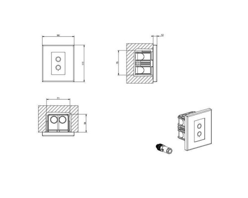 GESSI Сенсорная панель для управления хромотерапией, для систем, встраиваемых в потолок, цвет: Black XL. RIR5255#299