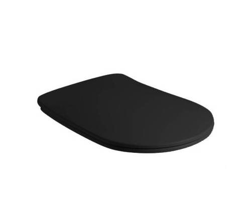 Kerasan Nolita Сиденье для унитаза SLIM, микролифт, цвет: черный матовый/хром. 539131