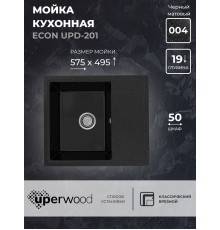 Кухонная мойка из искусственного камня Uperwood ECON UPD-201-004, прямоугольная, черная матовая