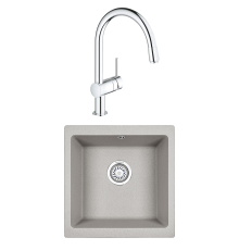 Комплект Мойка Granula 4451, базальт + Смеситель Grohe Minta 3291800E хром