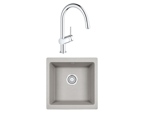 Комплект Мойка Granula 4451, базальт + Смеситель Grohe Minta 3291800E хром Комплект Мойка Granula 4451, базальт + Смеситель Grohe Minta 3291800E хром