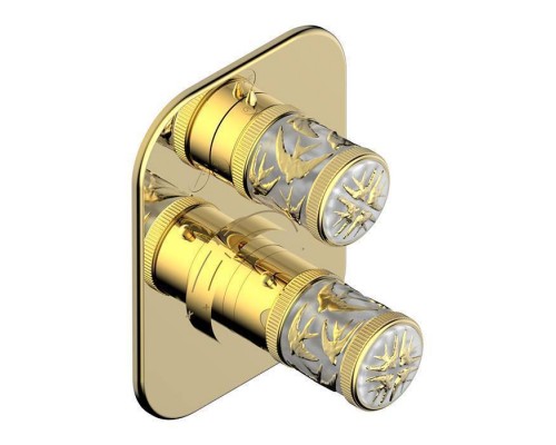 THG Hirondelles Gold Stamped Смеситель для душа, встраиваемый, термостатический, цвет: Polished gold. G00-A00-5500AE, A4L-F01-5500BE THG Hirondelles Gold Stamped Смеситель для душа, встраиваемый, термостатический, цвет: Polished gold. G00-A00-5500AE, A4L-F01-5500BE