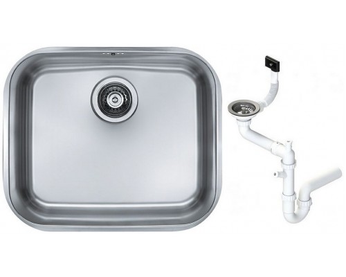 Alv 1042481 Variant 10 Мойка U, 1 чаша, 0,8 мм, SAT, 3½ 480х400х180 мм+сифон 1130550 1042481