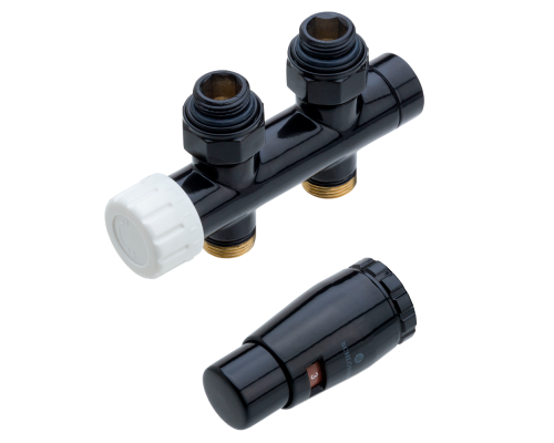 Узел подключения Schlosser DUO-PLEX Черный RAL 9005 Прямой 3/4 x М22x1,5 602100103