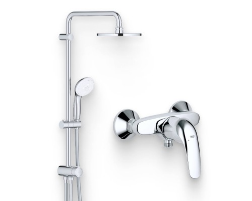 Душевой комплект Смеситель для душа Grohe Euroeco 32740000 + Стойка New Tempesta 27389002