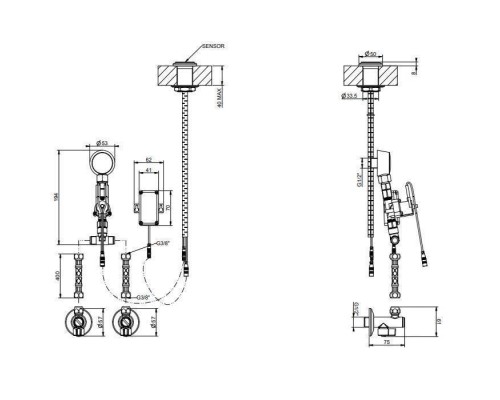 Gessi Inciso Электронное удаленное управление для излива с кран-фильтром, цвет: хром. 58018#031