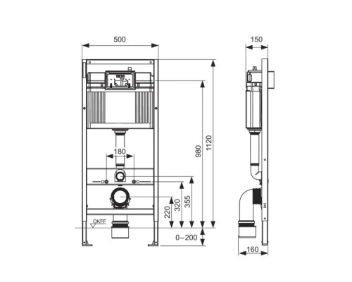 TECE Комплект TECEbase 3.0 c кронштейнами, звукоизоляцией, панелью смыва TECEnow, цвет: белый матовый. N500417