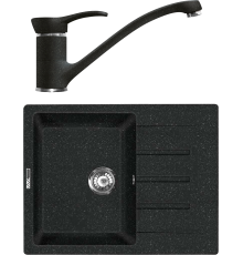 Комплект Мойка кухонная Lava L1.BAS basalt + Смеситель SG04 BAS basalt