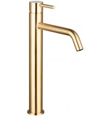AQM6214GG Siena Смеситель для свободностоящей раковины 210 мм, гладкий, подводка ½ Glossy gold AQM6214GG