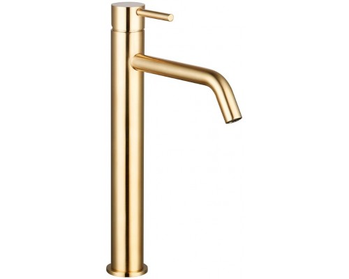 AQM6214GG Siena Смеситель для свободностоящей раковины 210 мм, гладкий, подводка ½ Glossy gold AQM6214GG