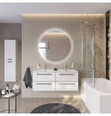 Мебель для ванной комнаты Cezares Eco Cer-N 120, 4 ящика, bianco lucido, раковина Eco 120, двойная, ручки серые