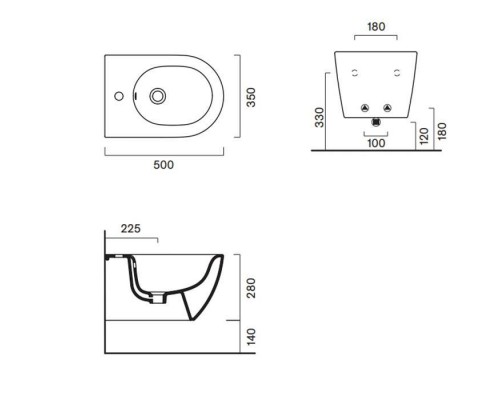 Catalano Sfera Биде подвесное  50х35см., с 1 отв. под смеситель, цвет: белый глянцевый. 0518501001