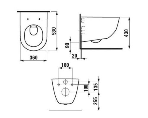 LAUFEN Pro Унитаз подвесной, безободковый 53х36х34см, цвет: белый СИДЕНЬЕ НА ВЫБОР. 8.2096.6.000.000.1 LAUFEN Pro Унитаз подвесной, безободковый 53х36х34см, цвет: белый СИДЕНЬЕ НА ВЫБОР. 8.2096.6.000.000.1