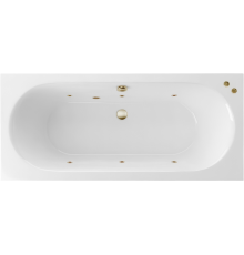 Акриловая ванна Excellent Oceana Soft 160x75 см, встраиваемая, с гидромассажем, белая, с каркасом, со сливом-переливом, фурнитура бронза