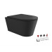 Alice Hide Round Унитаз 57х37см., подвесной, безободковый, с сиденьем и крышкой с микролифтом, с набором для крепления, цвет: чёрный матовый. 31170108SET