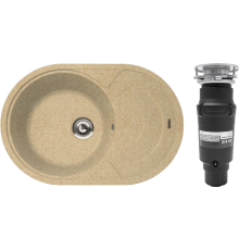 Комплект Мойка Florentina Родос 760 бежевый + Измельчитель Bone Crusher BC 910-SL-Slim Line