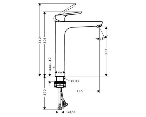 Hansgrohe Logis E смеситель для раковины, излив: 230мм, цвет: хром. 71162000 Hansgrohe Logis E смеситель для раковины, излив: 230мм, цвет: хром. 71162000