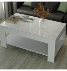Журнальный столик Мебелик BeautyStyle 26 графит светлый U708, стекло белое
