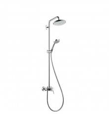 Hansgrohe Croma Душевая система Showerpipe: верхний душ 220 1jet, ручной душ, смеситель для душа, штанга для душа, держатель для душа, цвет: хром. 27222000