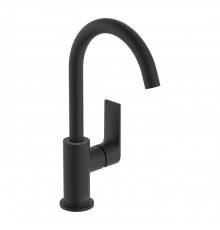 Hansgrohe Rebris E Смеситель для раковины 210, на 1 отв., с поворотным изливом, с донным клапаном, цвет: черный матовый