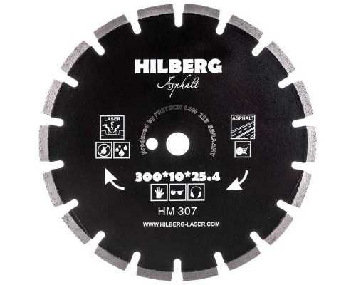 Диск алмазный Hilberg 300*25,4 Hard Materials Лазер асфальт HM307 Диск алмазный Hilberg 300*25,4 Hard Materials Лазер асфальт HM307