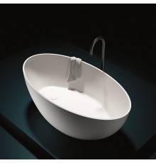 Gruppo Treesse Bali Ванна отдельностоящая 160x85x62h cм, с сливом-переливом и сифоном, Solid Surface, цвет: белый глянцевый . V026BL