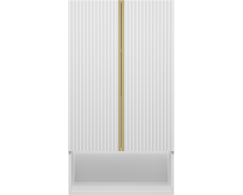 Шкаф Brevita Vega 60 подвесной, над стиральной машиной, белый, золото