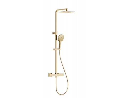 AQM8007BG Душ сист с термост Cool Touch, верхн. душ 226х120мм, ручн. душ 3 режима, цвет золото шлиф AQM8007BG