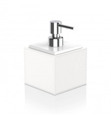 Decor Walther Brownie Дозатор для жидкого мыла, настольный, искусственная кожа, цвет: белый/хром. 0937150