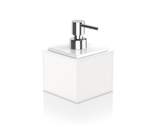 Decor Walther Brownie Дозатор для жидкого мыла, настольный, искусственная кожа, цвет: белый/хром. 0937150