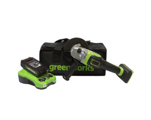 Машина шлифовальная угловая аккумуляторная Greenworks GD24AG( Акб 2 Ач и ЗУ) Машина шлифовальная угловая аккумуляторная Greenworks GD24AG( Акб 2 Ач и ЗУ)