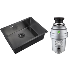 Комплект Мойка кухонная Zorg Inox PVD 5844 grafit + Измельчитель Inox D ZR-56 D