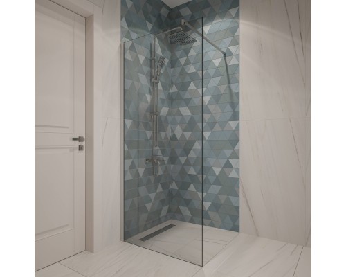 Душевая перегородка DIWO Орёл 80 см, профиль хром матовый