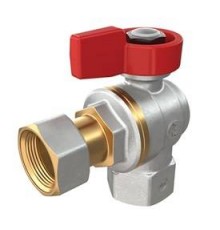 Кран шаровой 1/2F x 1/2гайка, угловой c вн. резьбой для котлов и счетчиков