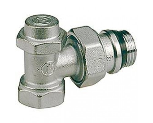 Клапан, Giacomini, R714TG, отсекающий, угловой, 1/2, 1/2, ВН, латунь, хромированный, отвод с герметичной прокладкой, с возможностью слива воды из радиатора