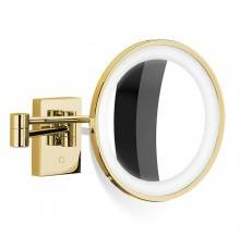 Decor Walther Косметическое зеркало, подвесное, 5x кратное увеличение, подсветка LED, цвет: золото. 0124020