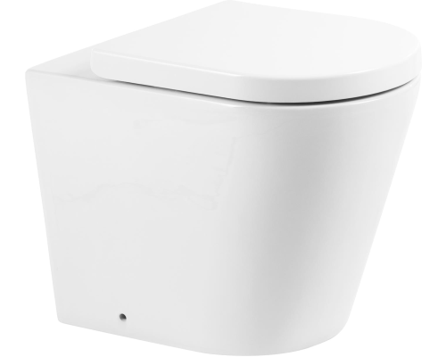 Унитаз приставной BelBagno Flay-r BB1003CBR безободковый, крышка BB105SC с микролифтом