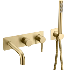 Встраиваемый смеситель для душа и ванны Boheme Uno 464-3-MG С ВНУТРЕННЕЙ ЧАСТЬЮ, matt gold
