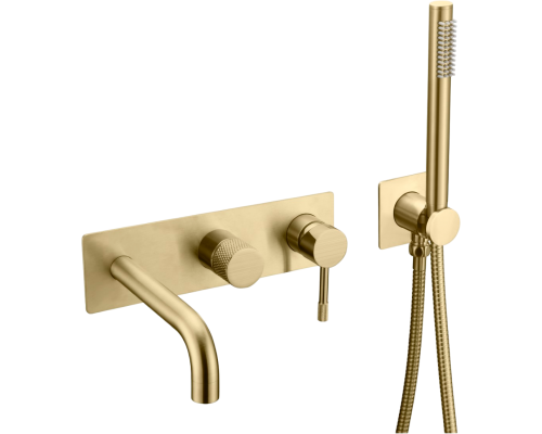 Встраиваемый смеситель для душа и ванны Boheme Uno 464-3-MG С ВНУТРЕННЕЙ ЧАСТЬЮ, matt gold