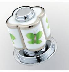 THG CAPUCINE VERT DECOR PLATINE Вентиль смесителя для раковины, декор платина/зеленый, цвет: хром. A7E-A02-35